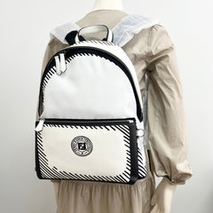 Fendi White Canvas/Leather Backpack