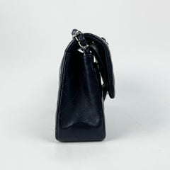 Chanel Small Double Classic Flap Metallic Navy