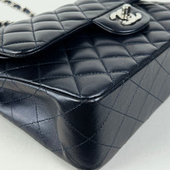 Chanel Small Double Classic Flap Metallic Navy