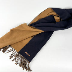 Hermes Reverse Cashmere Scarf Camel/Marine