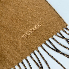 Hermes Reverse Cashmere Scarf Camel/Marine