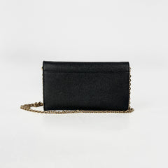Christian Dior Long Saddle Wallet On Chain WOC Black