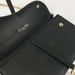 Christian Dior Long Saddle Wallet On Chain WOC Black