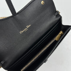 Christian Dior Long Saddle Wallet On Chain WOC Black