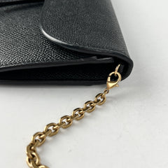 Christian Dior Long Saddle Wallet On Chain WOC Black