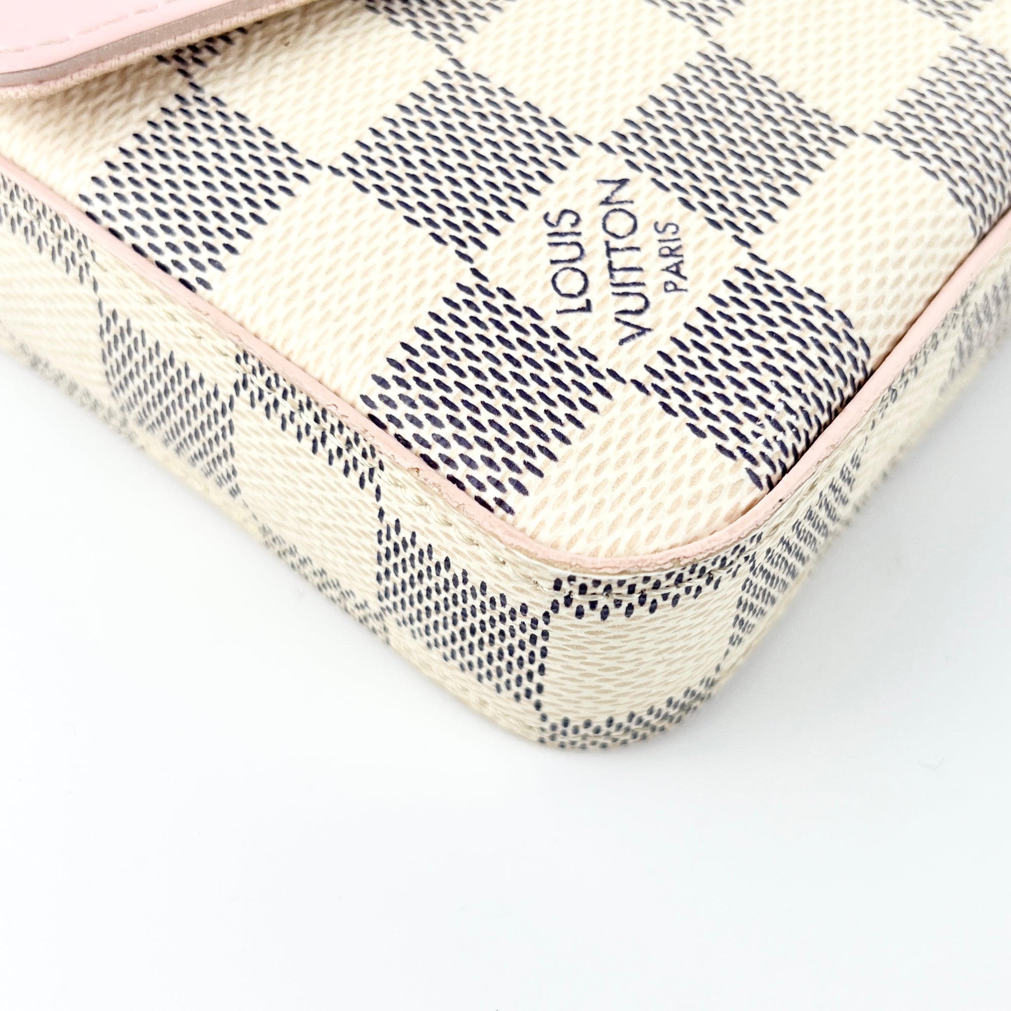💯Authentic Louis Vuitton Felicie Pochette in Damier Azur Pink