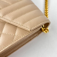 Saint Laurent Envelope Flap Small Beige