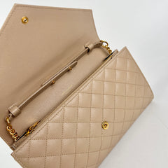 Saint Laurent Envelope Flap Small Beige