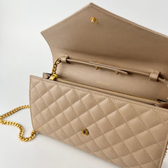Saint Laurent Envelope Flap Small Beige