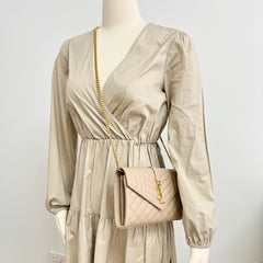 Saint Laurent Envelope Flap Small Beige