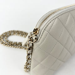 Chanel Caviar Mini Crossbody Grey 2024 (Microchip)