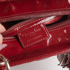 Christian Dior Lady Dior Medium Red Patent