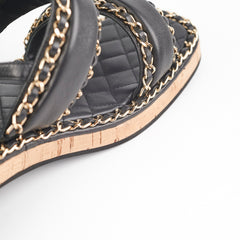 Chanel Black CC Sandals Size 41