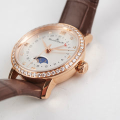 Blancpain Villeret 29mm Rose Gold Moonphase Diamond Watch