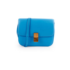 Celine Medium Aqua Blue Box Crossbody Bag