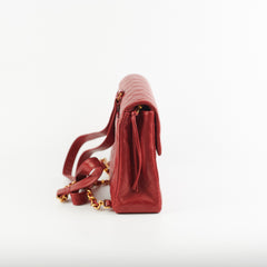 Chanel Vintage Lambskin Backpack Red