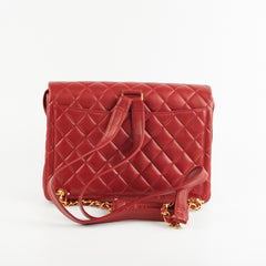 Chanel Vintage Lambskin Backpack Red