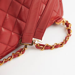 Chanel Vintage Lambskin Backpack Red