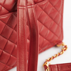 Chanel Vintage Lambskin Backpack Red