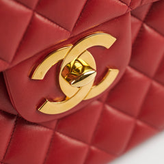 Chanel Vintage Lambskin Backpack Red