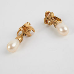 Chanel Pearl Clip on Earrings