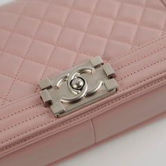 Chanel Old Medium Lambskin Boy Light Pink