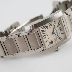 Cartier Medium Tank Francaise 27mm Stainless Steel Watch W51011Q3