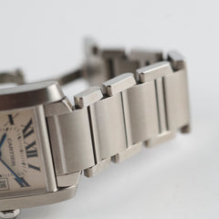 Cartier Medium Tank Francaise 27mm Stainless Steel Watch W51011Q3
