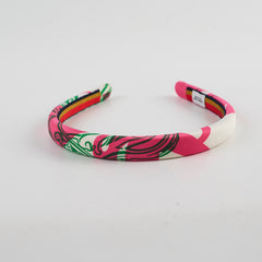 Hermes Brides De Gala Rose Silk Headband