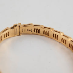Bulgari Serpenti Viper White Mother of Pearl Bracelet Pink Gold Size S