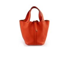 Hermes Picotin 18 Clemence Orange U Stamp