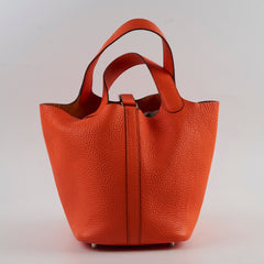 Hermes Picotin 18 Clemence Orange U Stamp