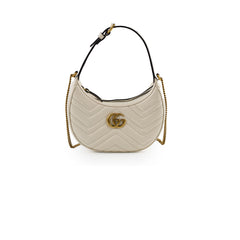 Gucci GG Marmont Half Moon Shoulder White
