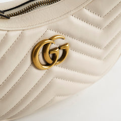 Gucci GG Marmont Half Moon Shoulder White