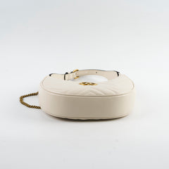 Gucci GG Marmont Half Moon Shoulder White