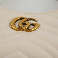 Gucci GG Marmont Half Moon Shoulder White