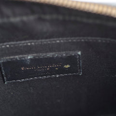 Saint Laurent Croc Embossed Camera Bag Black