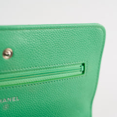 Chanel Wallet On Chain WOC Caviar Green