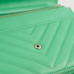 Chanel Wallet On Chain WOC Caviar Green