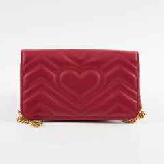Gucci Marmont Wallet on Chain Red