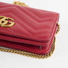 Gucci Marmont Wallet on Chain Red