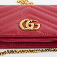Gucci Marmont Wallet on Chain Red