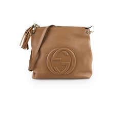 Gucci Soho Hobo Shoulder Bag Beige