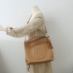 Gucci Soho Hobo Shoulder Bag Beige