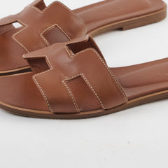 Hermes Oran Slides Gold Size 37.5