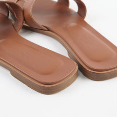 Hermes Oran Slides Gold Size 37.5