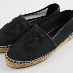 Chanel Espadrilles Mesh Black Size 37