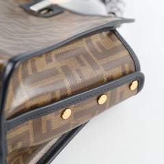 Fendi Mini Peekaboo Silver with Monogram Defender&Twilly