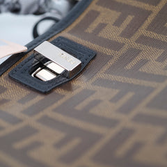 Fendi Mini Peekaboo Silver with Monogram Defender&Twilly