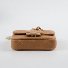 Chanel 23P Classic Clutch With Chain Belt Waist Bag Dark Beige - Microchipped (2023)
